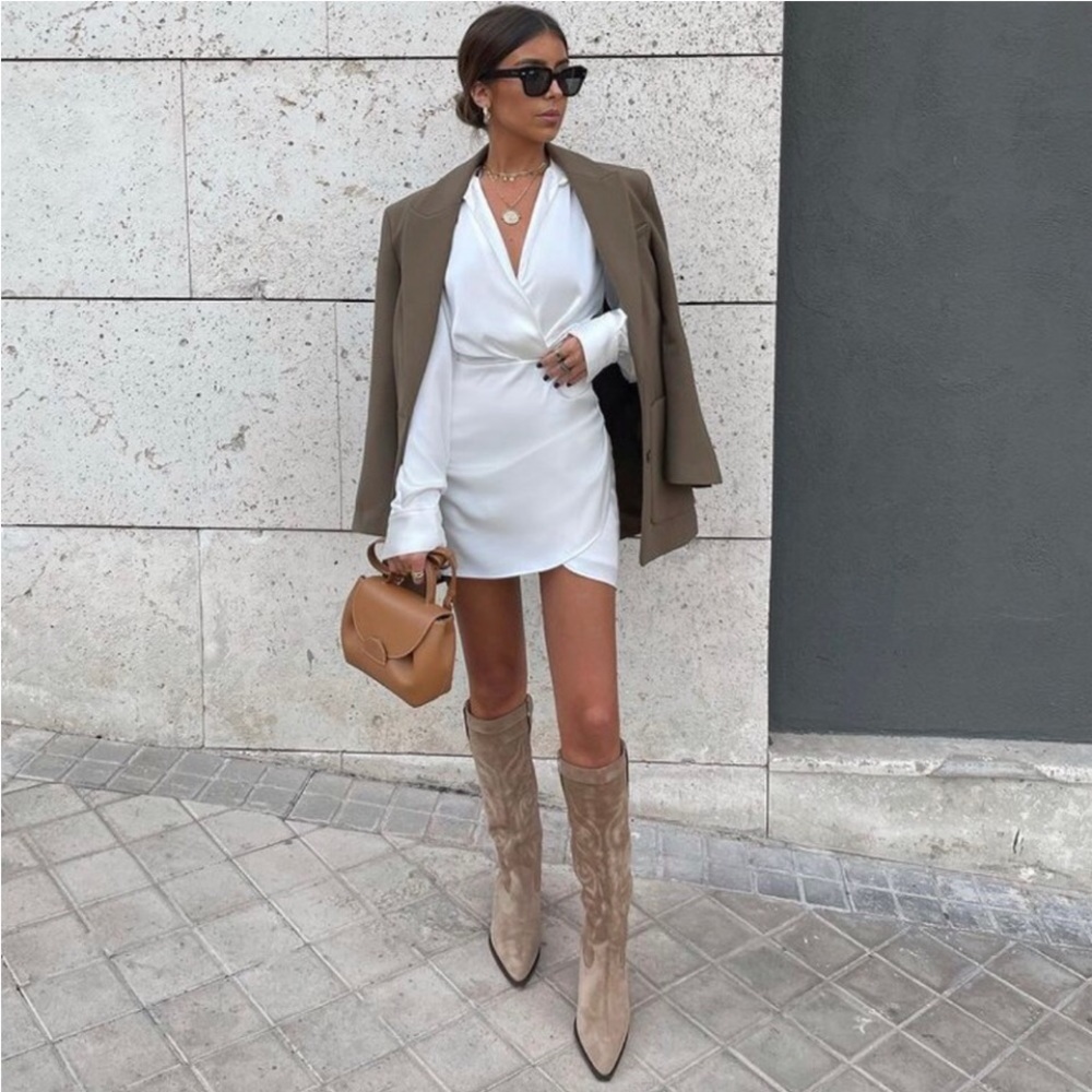 Zara Cowboy Boot - Tall Split Leather Suede - Picture 13 of 15